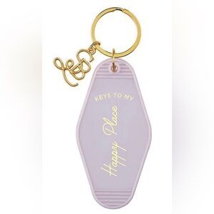 Santa Barbara Keys to My Happy Place Motel Style Keychain with Gold Hardware